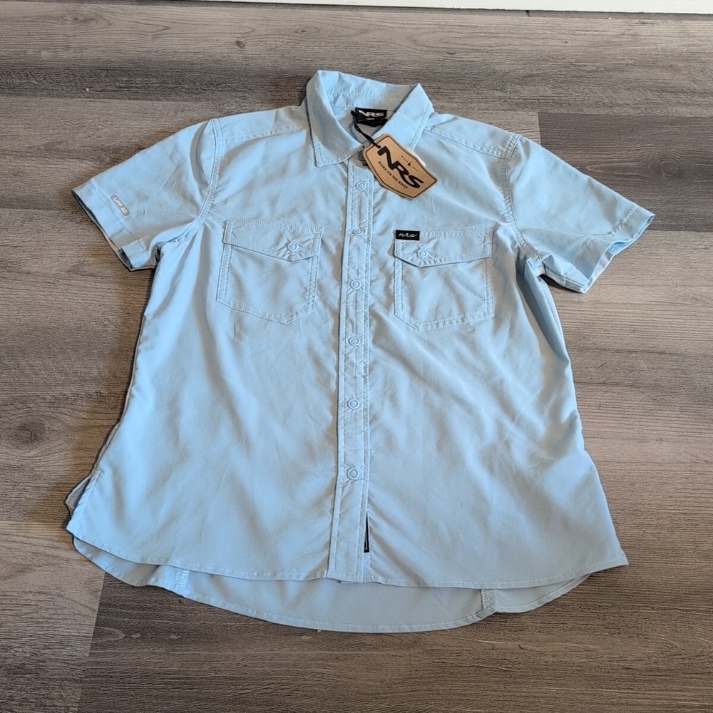 NEW NRS Guide Short Sleeve Shirt Women's XS Sterling‎ Blue Kayak Fishing Small